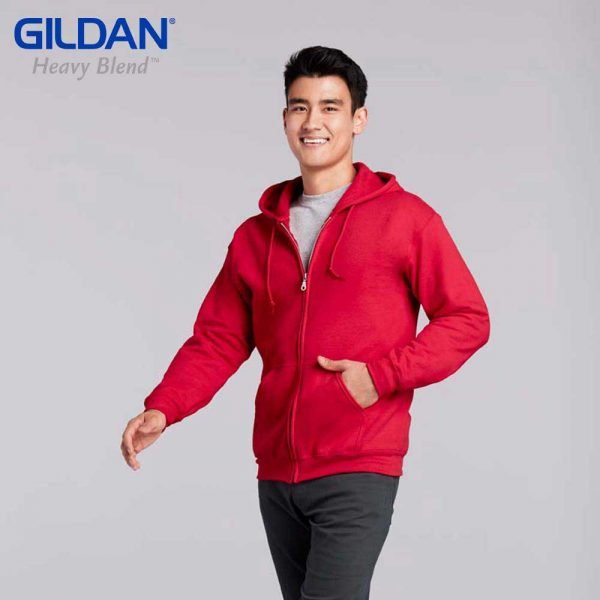 red hoodie gildan