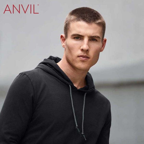 ANVIL 987 Adult Lightweight Long Sleeve Hooded T-Shirt (US Size)