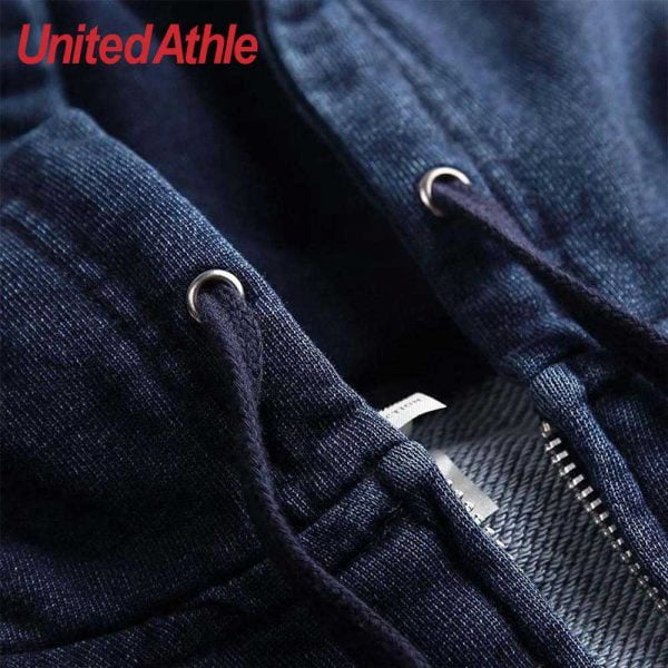 United Athle 3905-01 Adult Indigo Hooded Full Zip Sweatshirt 3905-01 Indigo 745