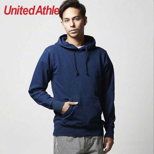 United Athle 3907-01 Adult Indigo Hooded Sweatshirt 3907-01 Indigo 745