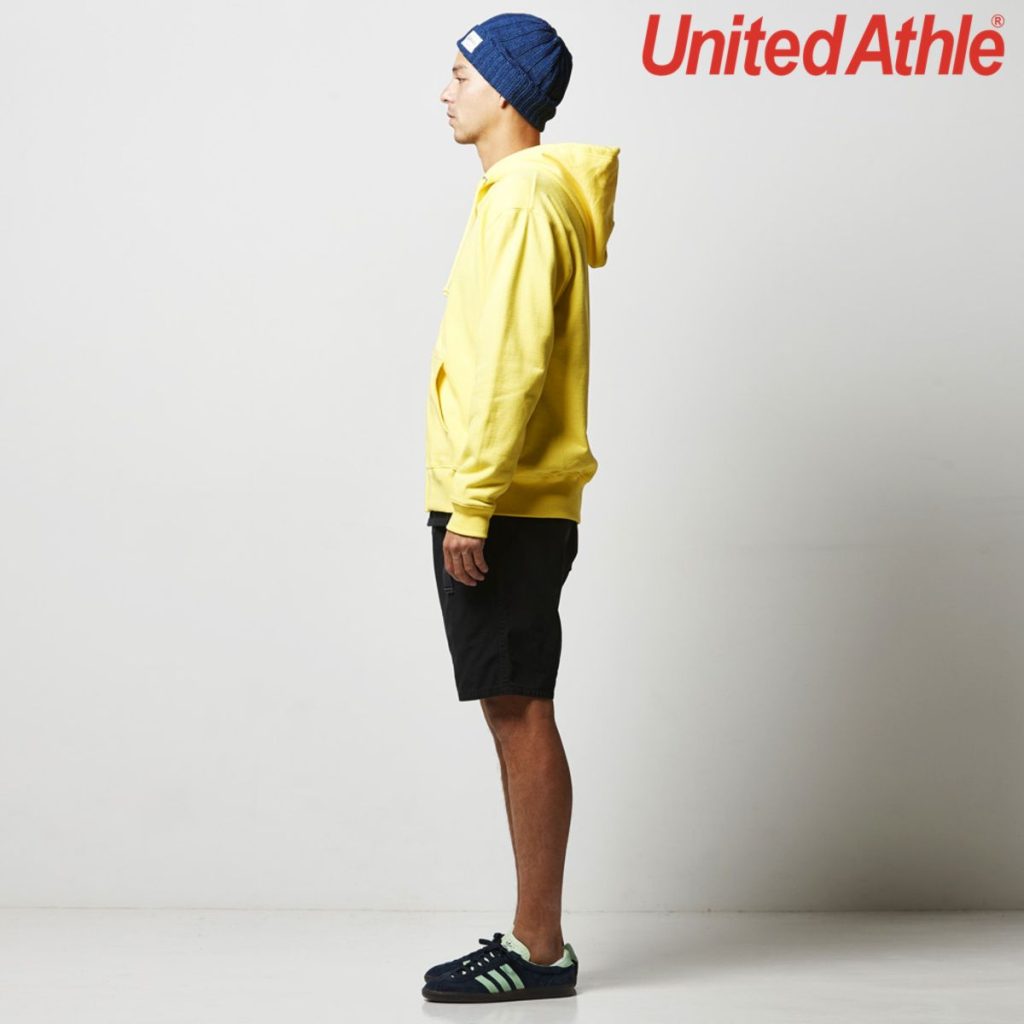 Height 182cm L size Side silhouette - United Athle 5213-01 10.0oz Cotton French Terry Full Zip Hoodies