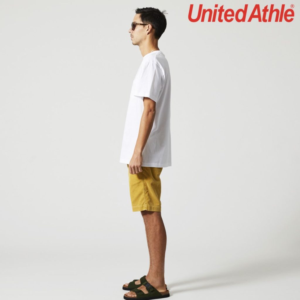 Height 182cm L size Side silhouette - United Athle 5006-01 5.6oz 全棉有袋T恤