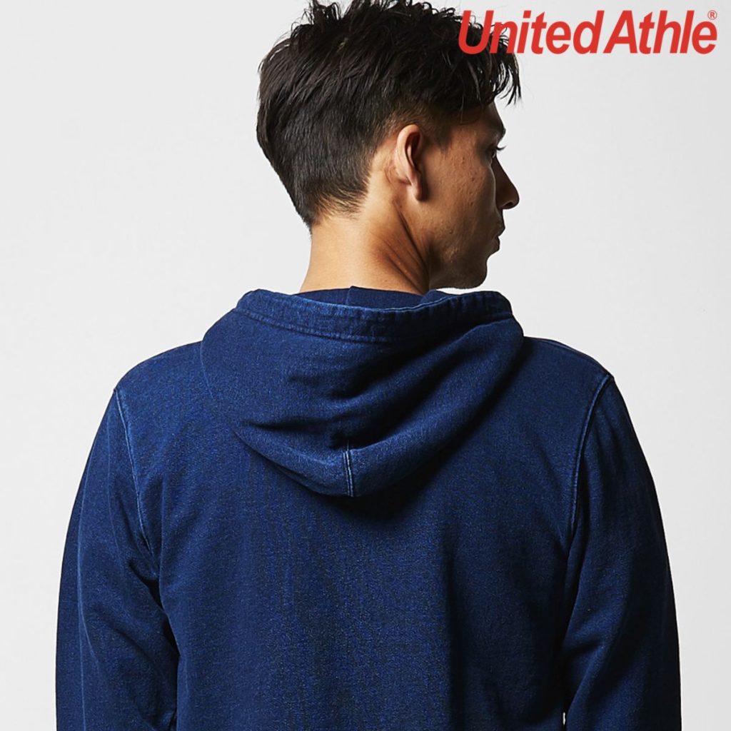 United Athle 3905-01 12.2oz Indigo Hooded Full Zip Sweatshirt