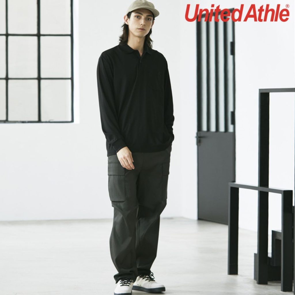 United Athle 2024-01 4.7oz Long Sleeve Dry-Fit Polo Shirt (With Pocket)