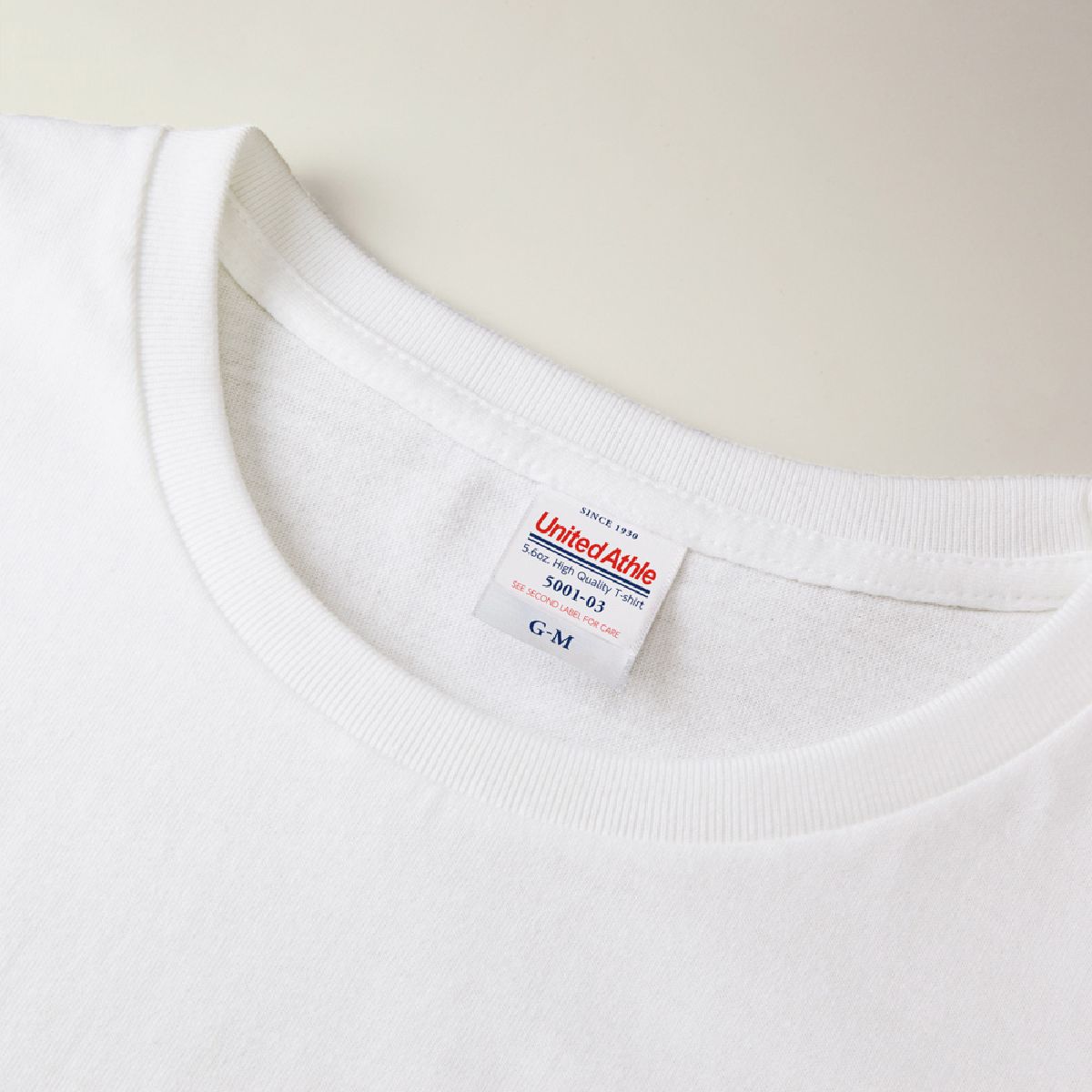 United Athle 5001-03 5.6oz Ladies Cotton Tee 7 Neck ribs are beautiful round neck specifications