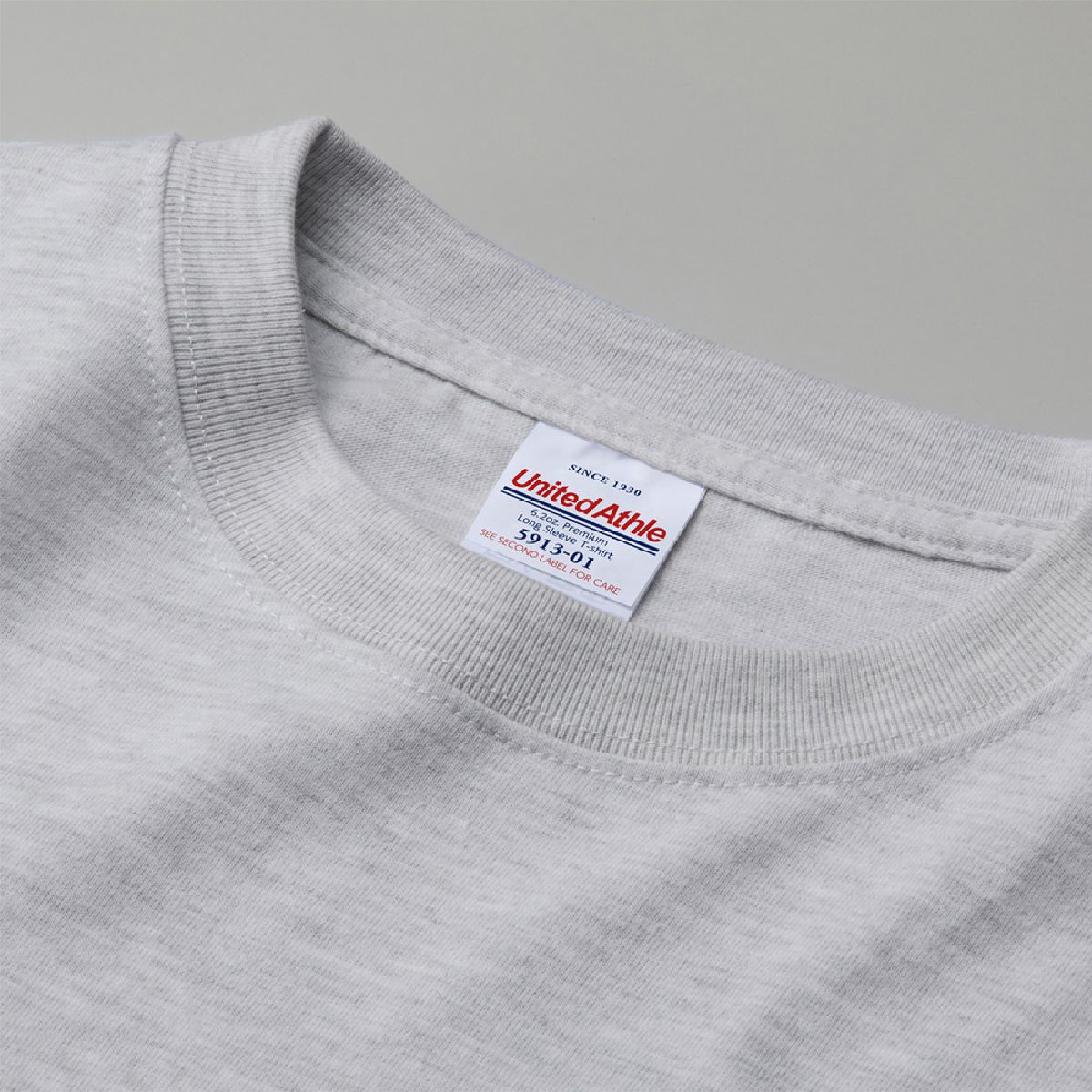 The neck ribbing is finished with durable double stitching.